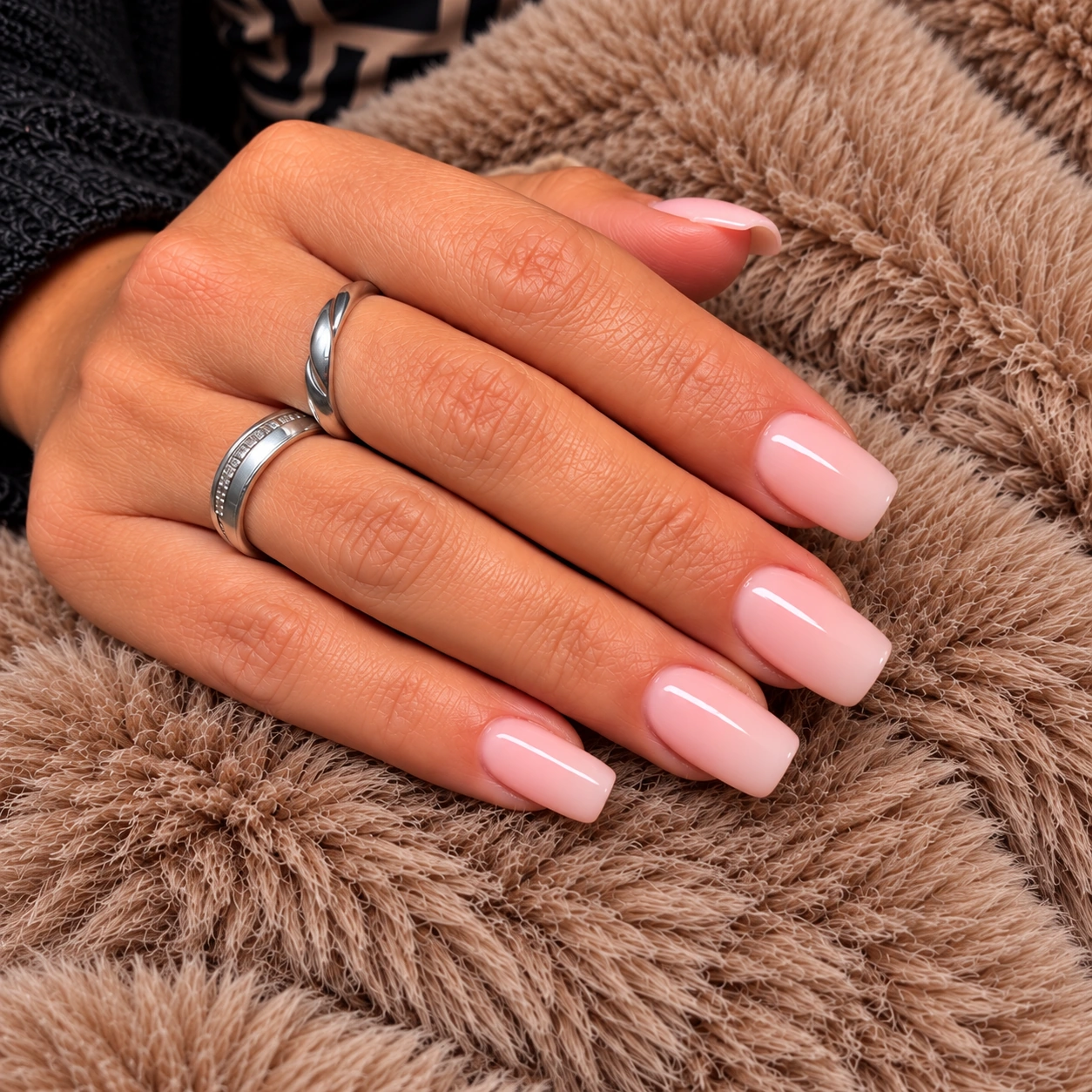 Gel nagels met nude afwerking